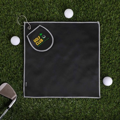 Fairway Recycled Golf Towel With Ball Cleaning Pouch